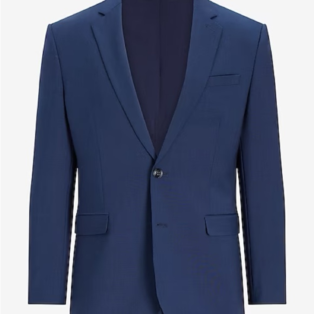 Slim Blue Wool-Blend Modern Tech Suit Jacket from Express